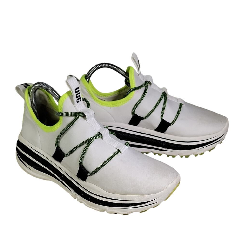 UGG Lace Runner White Yellow Black Athletic Sneakers Womens Size 8